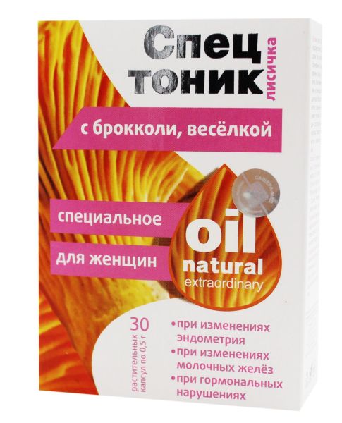Изображение товара Спецтоник лисичка масло экстраординарное Для женщин, 30 капсул Спецтоник лисичка масло экстраординарное Для женщин, 30 капсул фотография